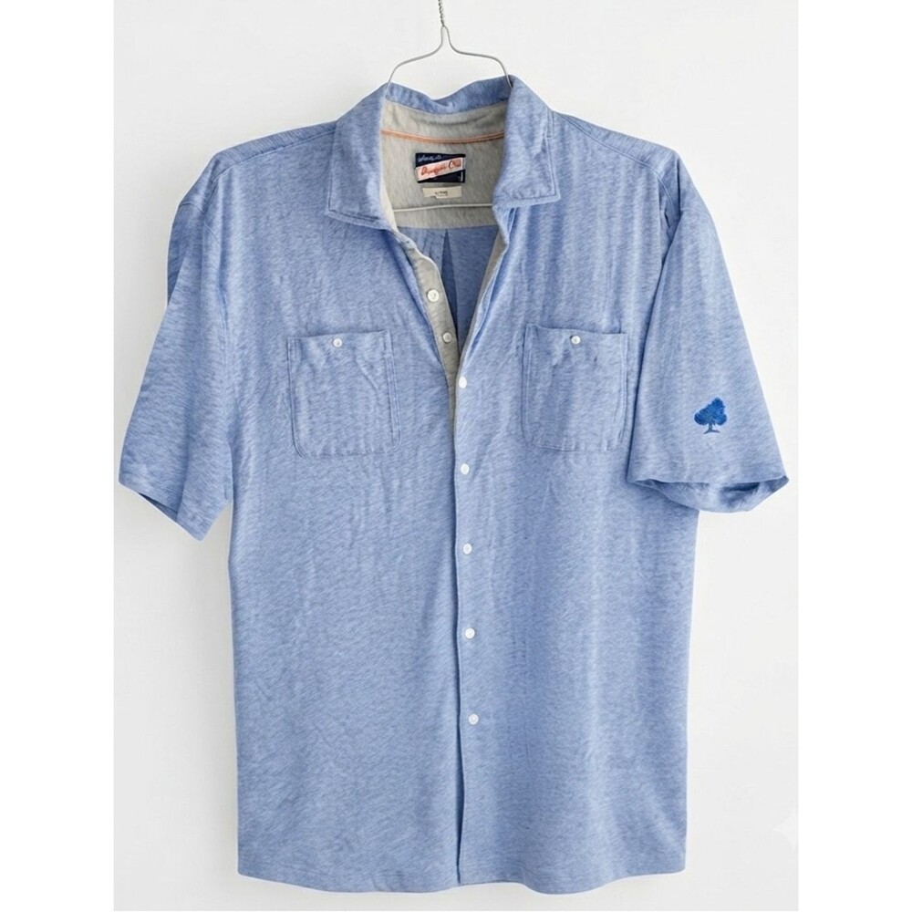 Johnnie-O Hangin' Out Button Down Shirt Mens Sz XL Blue Heather Casual Soft Polo